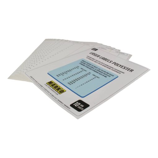 Papierbogen mit Beschriftungslabels