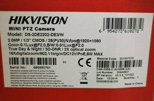 Hikvision 2MP Mini PTZ Camera / kein POE – Bild 3