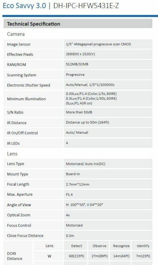 Dahua 4MP IP Bullet Camera Varifocal – Bild 7