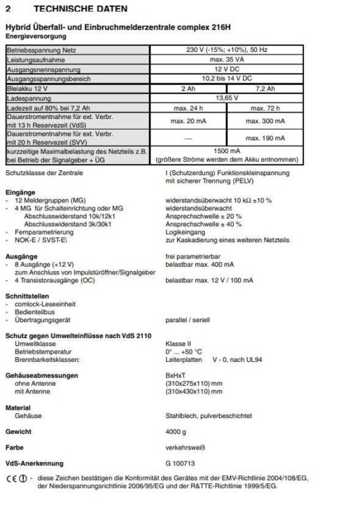 Telenot Einbruchmeldezentrale Complex 216H – Bild 6