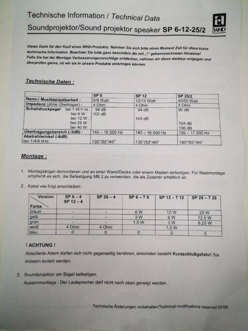 Lautsprecher projektor speaker SP 25/2-T25 – Bild 3